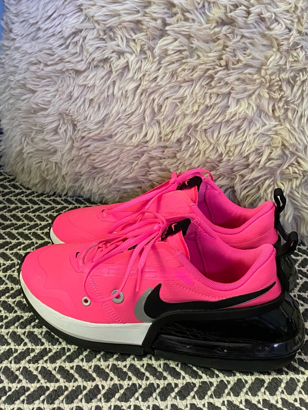 Nike Women Hot Pink and Black Air Max-Style Athletic Sneakers